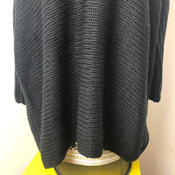 Noisy May Black Vera 3/4 Sleeve Oversized V-Neck Pullover Sweater Size L - Picture 5 of 14